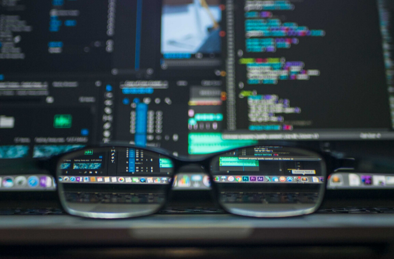 data, computer and glasses image