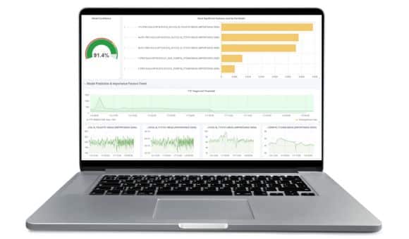 Example showing the use of time series data and AI to model predictions in an industrial plant